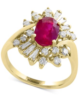 EFFY Collection - Certified Ruby (1-3/8 ct. t.w.) and Diamond (5/8 ct. t.w.) Ring in 14k Gold