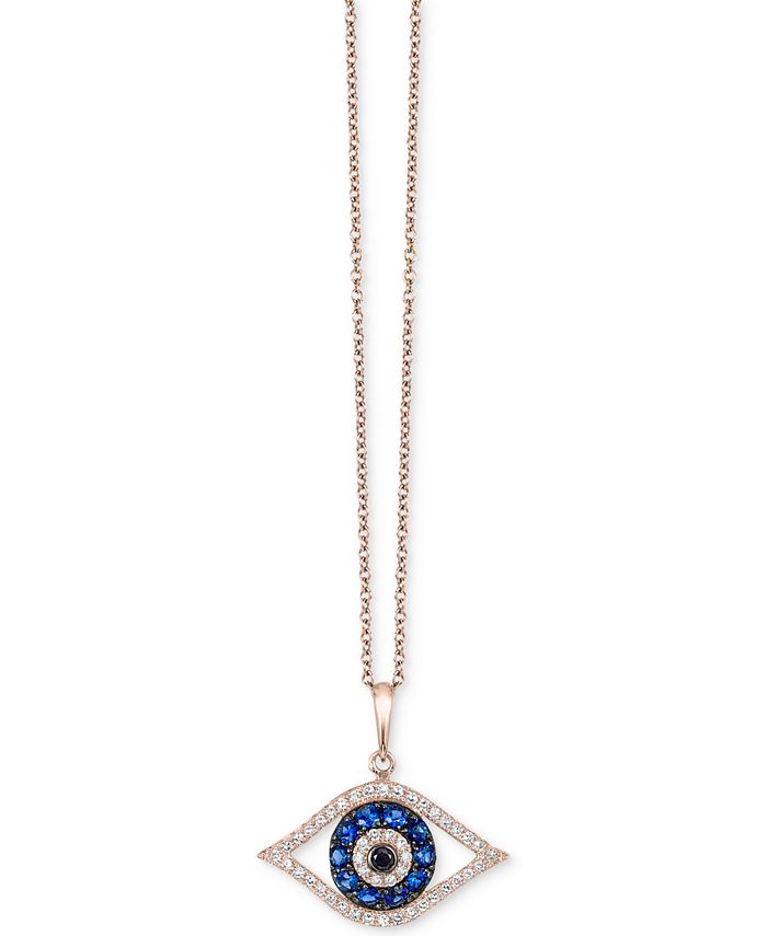 EFFY Collection - Diamond Evil-Eye Pendant Necklace (1/3 ct. t.w.) in 14k Rose Gold