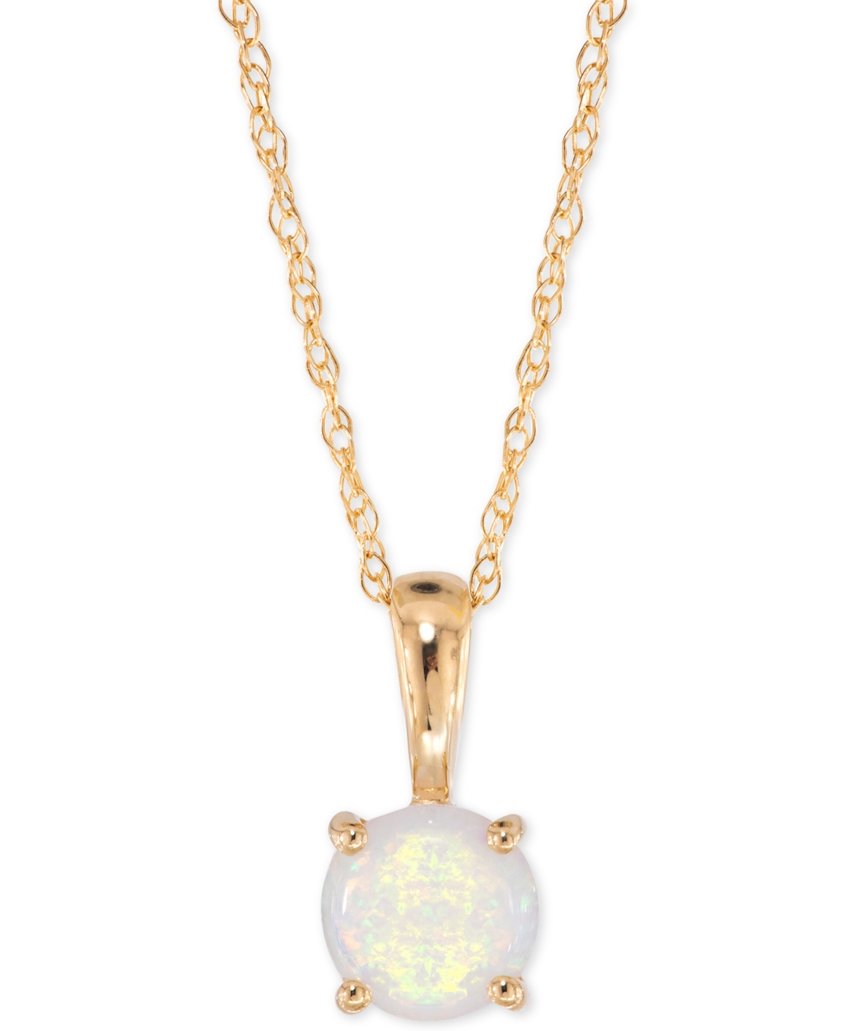 Macy's Kids' Birthstone Pendant In 14k Gold Or 14k White Gold In Opal