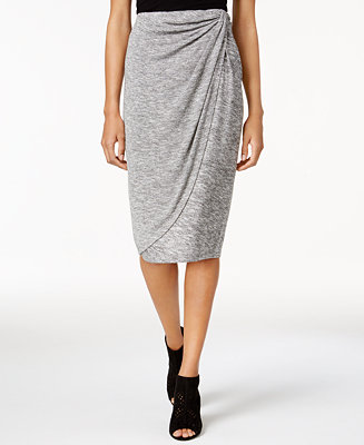 Bar III Draped Faux-Wrap Skirt, Created for Macy's - Macy's