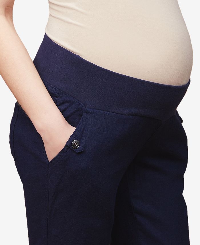 Motherhood Maternity LinenBlend WideLeg Pants Macy's
