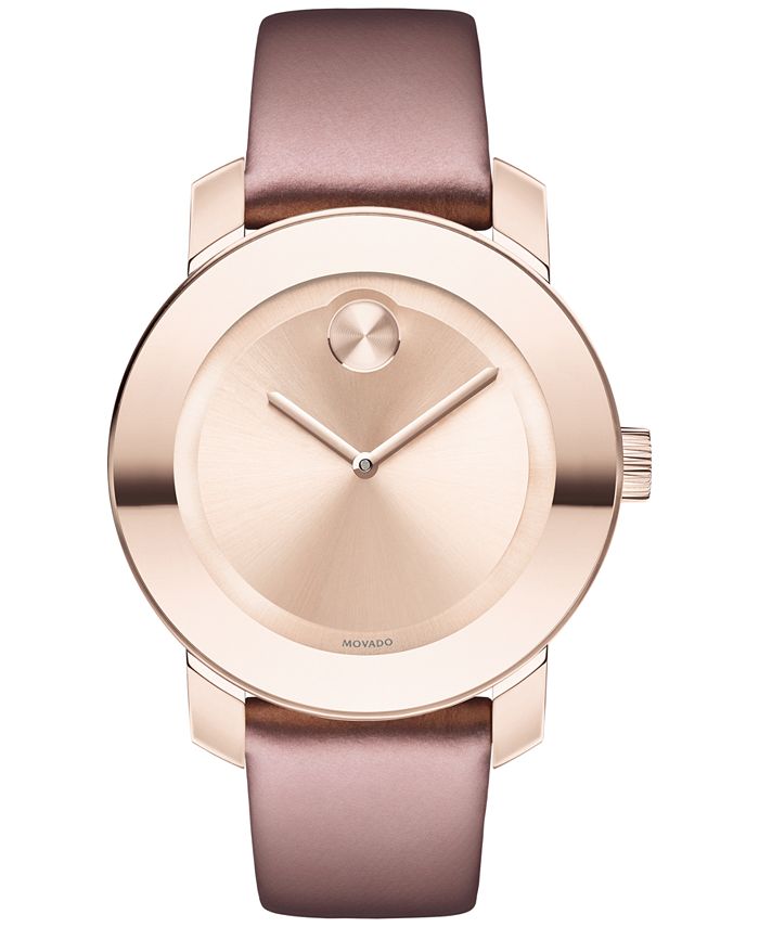 Movado Women s Swiss BOLD Soft Rose Leather Strap Watch 36mm
