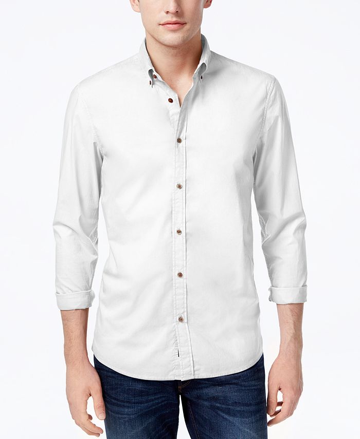 Michael Kors Men's Slim-Fit Garment-Dyed Shirt - Macy's