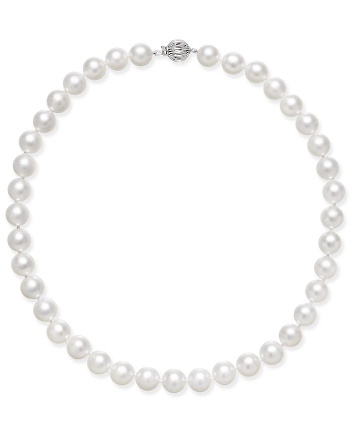 Macy's Cultured White South Sea Pearl (8mm - 12mm) Graduated Collar ...