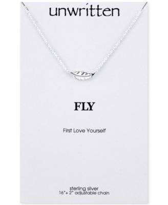 Unwritten - Mini Leaf Pendant Necklace in Sterling Silver