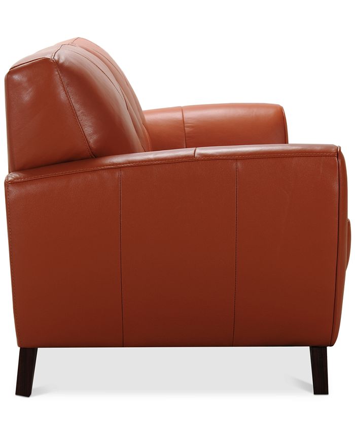 Furniture Myia 82" Tufted Back Leather Sofa, Created for Macy's