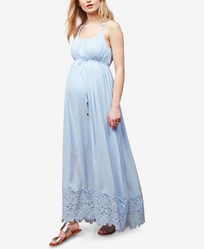 Motherhood Maternity Lace-Trim Maxi Dress & Reviews - Maternity - Women ...