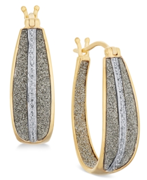 image of Diamond Glitter Hoop Earrings (1/3 ct. t.w.) in 18k Gold over Sterling Silver