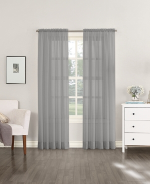 No. 918 Sheer Voile 59" X 108" Rod Pocket Top Curtain Panel In Charcoal