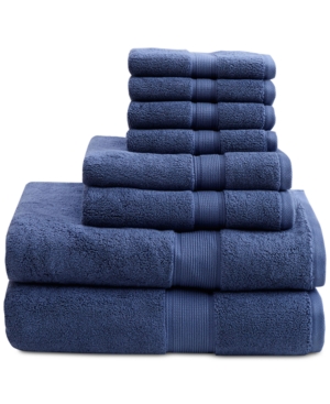 8pc Bath Towel Set Navy, Bath Towel and Washcloth Sets