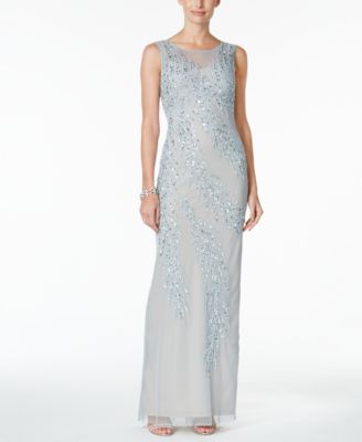 Adrianna Papell - Illusion Embellished A-Line Gown
