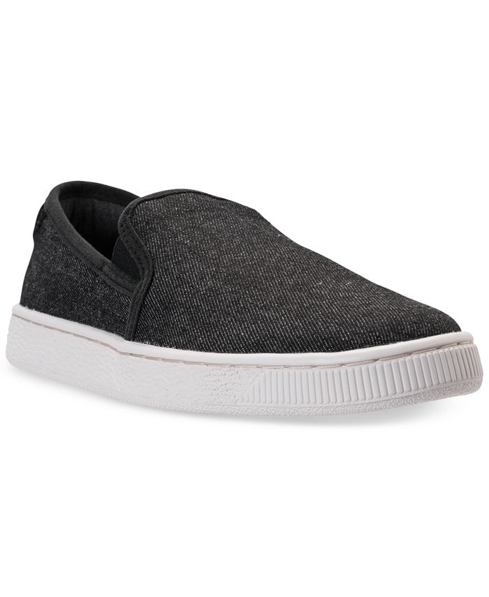 Puma Men's Basket Classic Slip-On Denim Casual Sneakers from Finish ...