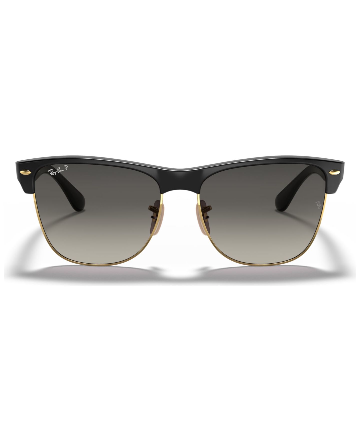 Женские солнцезащитные очки Ray-Ban Polarized Sunglasses, RB4175 Clubmaster Oversized, цвет: Чёрный / Серый градиентный — фото 1