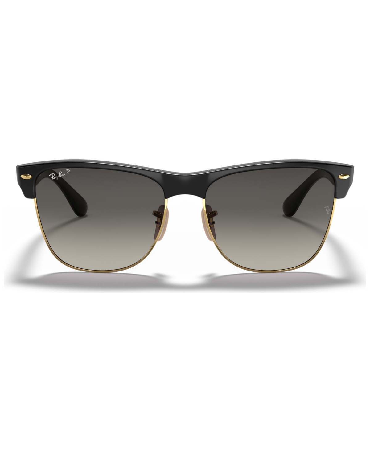 Shop Ray Ban Polarized Sunglasses , Rb4175 Clubmaster Oversized In Black,grey Gradient Polar