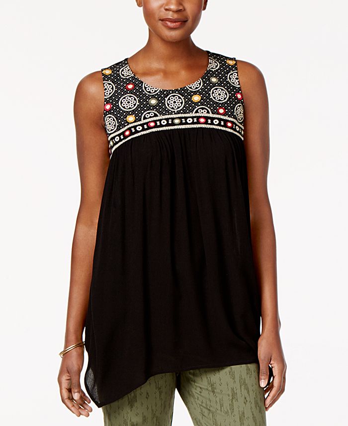 Style & Co Petite Embroidered Top, Created for Macy's - Macy's