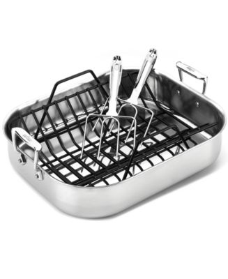 All-Clad Gourmet Accessories, Large Stainless Steel Roaster with Rack -  Macy's