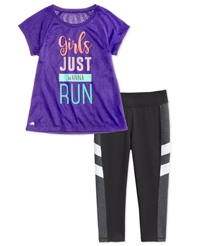 Ideology Mommy and Me Girls Just Wanna Run Graphic-Print T-Shirt & Leggings Separates, Big Girls (7-16), Only at Macy's