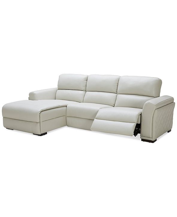 Furniture CLOSEOUT! Jessi 3-pc Leather Sectional Sofa with ...