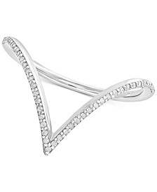 Diamond V-Shaped Ring in 10k White Gold (1/6 ct. t.w.), Created for Macy's