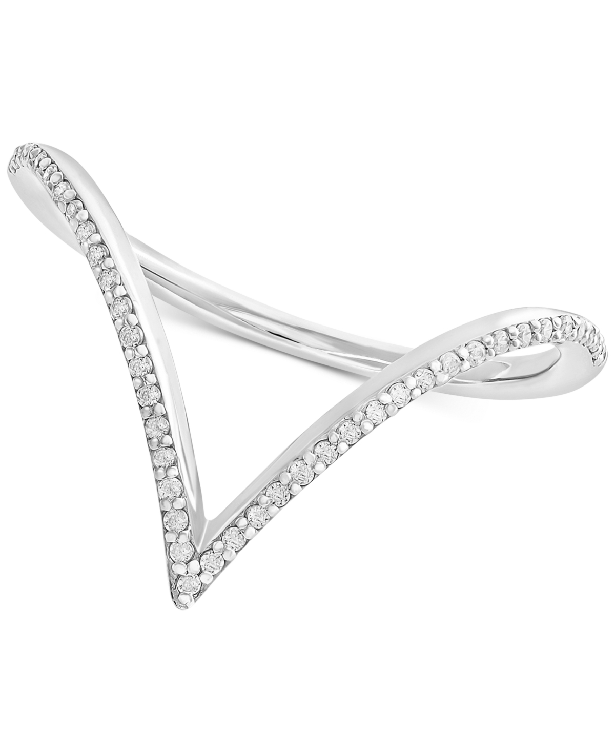 Diamond V-Shaped Ring in 10k White Gold (1/6 ct. t.w.), Created for Macy's - White Gold