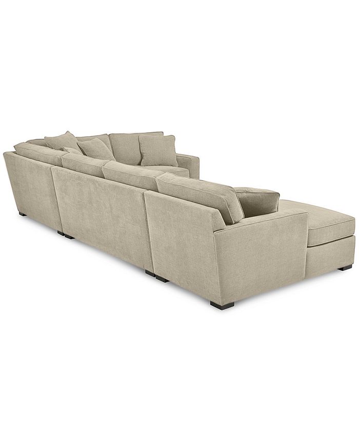 Furniture Radley 4-Pc. Fabric Chaise Sectional Sofa with Wedge Piece ...