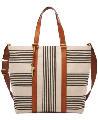 Fossil Maya Striped Large Work Tote - Handbags & Accessories - Macy&#39;s