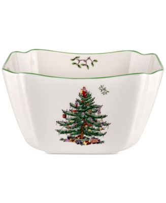 Macy's Spode Christmas Tree Small Square Bowl