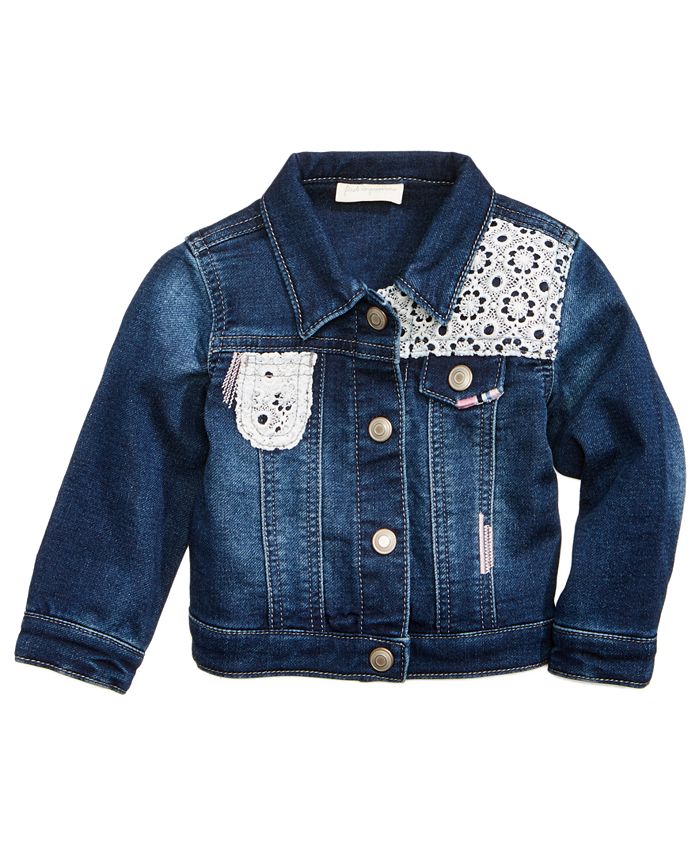 First Impressions Crochet Denim Jacket, Baby Girls, Created for Macy's