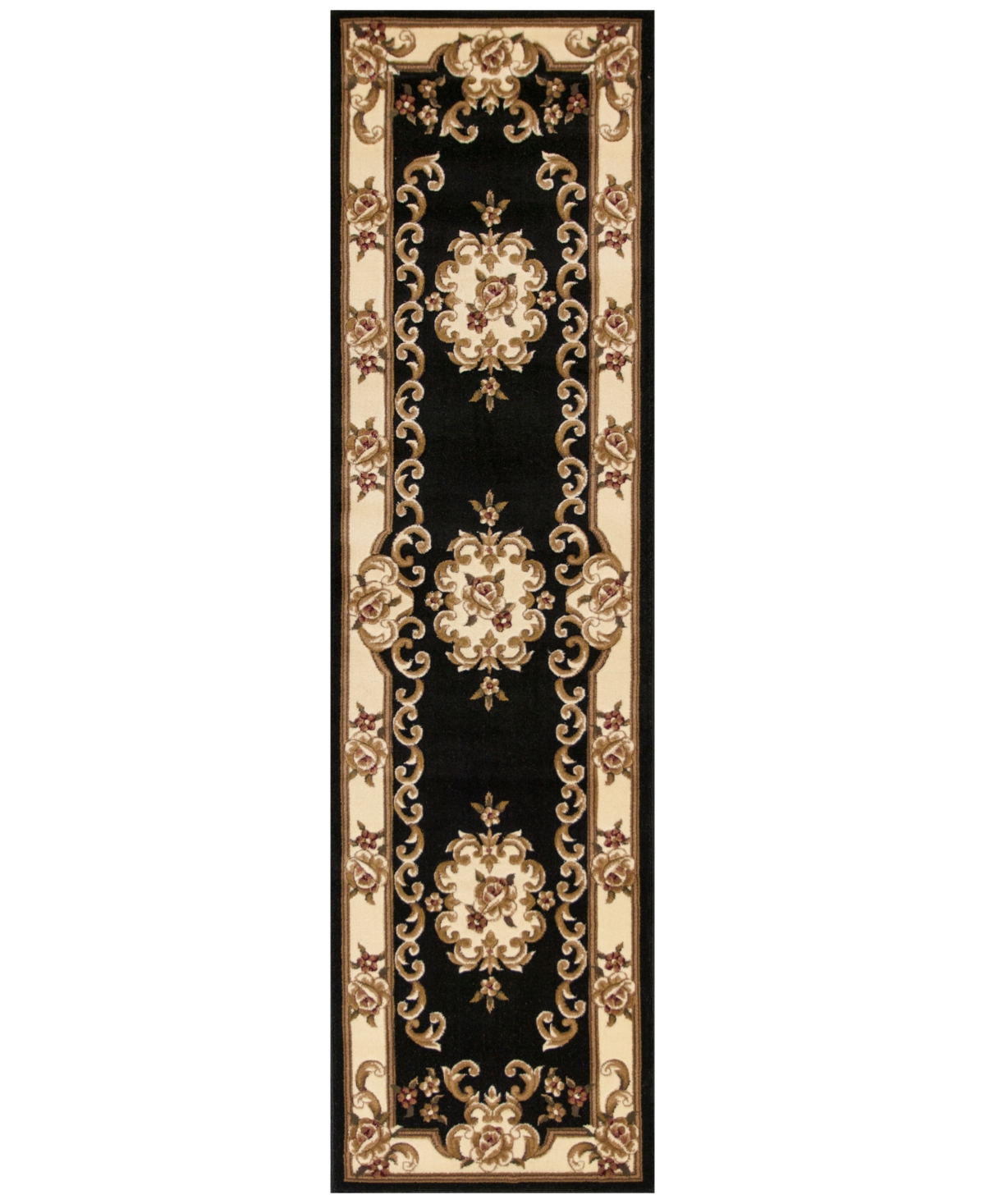 Kas Corinthian 5310 Black/Ivory Aubusson 2'2in x 7'11in Runner Rug