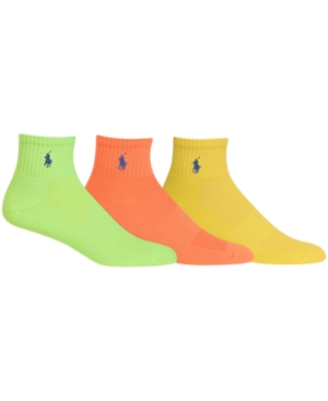 POLO RALPH LAUREN RALPH LAUREN MEN'S SOCKS, ATHLETIC QUARTER 3 PACK