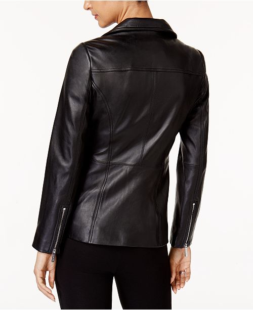 Michael Kors Leather Jacket & Reviews - Coats - Women - Macy's