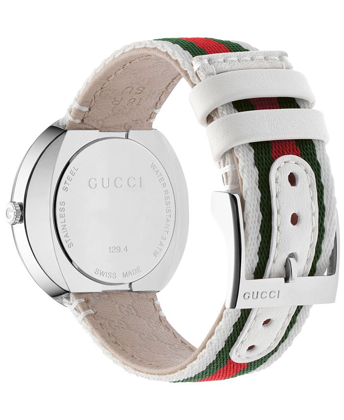 Gucci Women's Swiss U-Play Green, Red and White Nylon Strap Watch 35mm ...