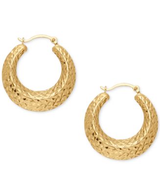 Macy's Textured Hoop Earrings in 14k Gold - Macy's