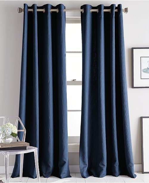 Blue curtain fabric