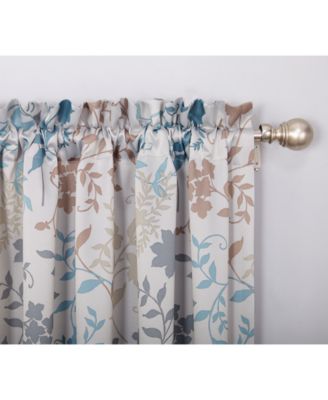 Asbury Floral Print Room Darkening Rod Pocket Curtain Panel