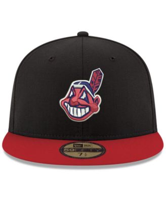 New Era Cleveland Indians Black & Red 59FIFTY Fitted Cap