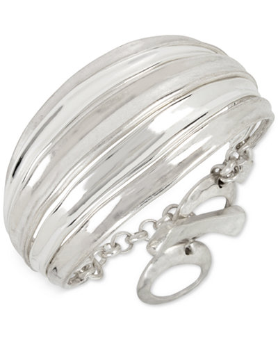 Robert Lee Morris Soho Silver-Tone Wide Toggle Bracelet