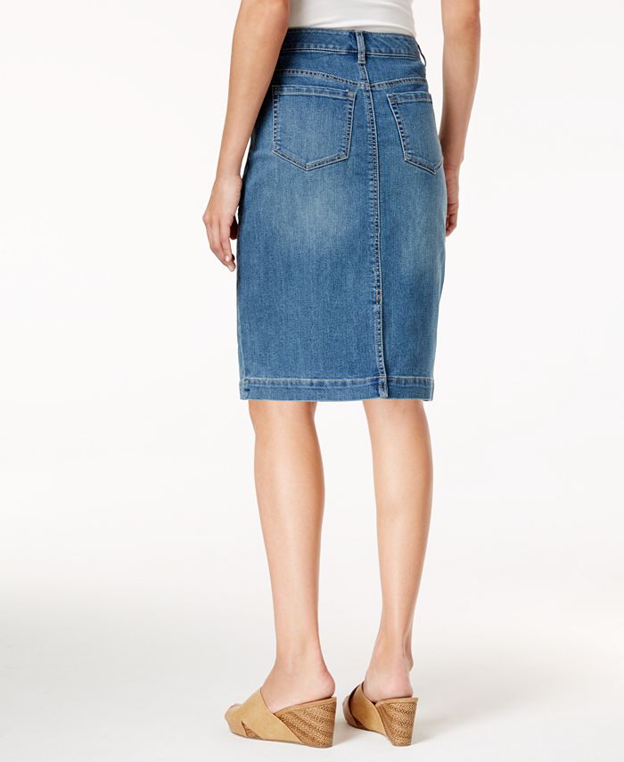 Style & Co Petite Denim Pencil Skirt, Created for Macy's - Macy's