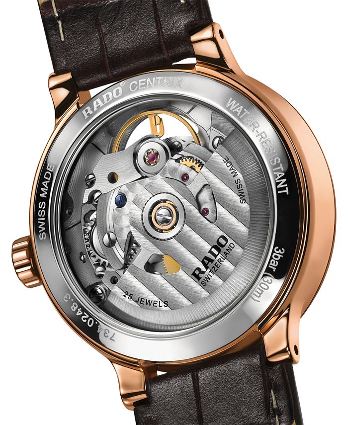 Rado Women's Swiss Automatic Hyperchrome Diamond Accent Brown Leather