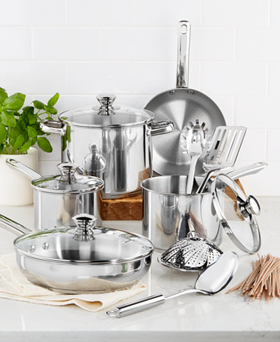 Tools of the Trade Stainless Steel 13-Pc. Cookware Set, Created for Macy's