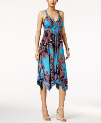 petite handkerchief hem dress