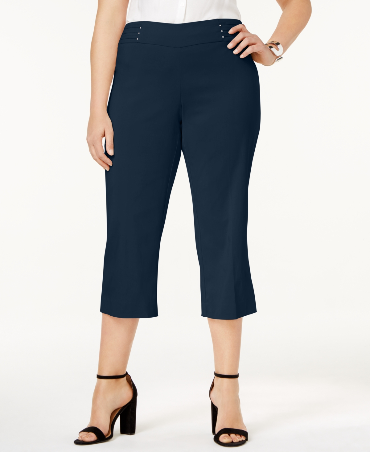 Jm Collection Plus Size Tummy Control Pull On Capri Pants Created for Macy s Smart Closet