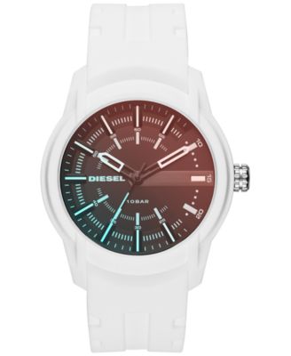Diesel - Men's Armbar White Silicone Strap Watch 50mm