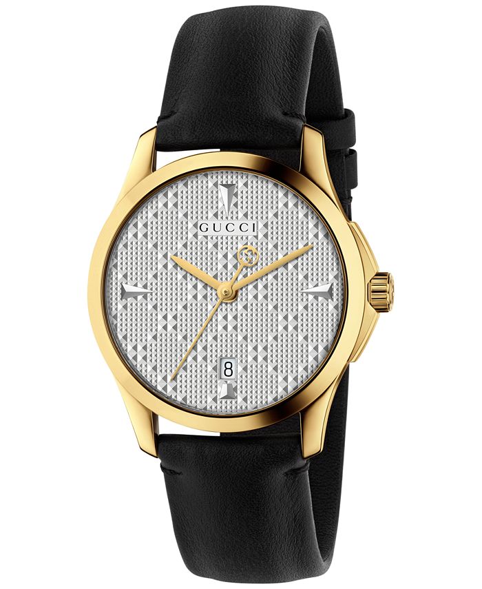 Gucci Unisex Swiss GTimeless Black Leather Strap Watch 38mm Macy's
