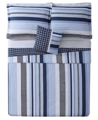 Kids Mason Stripe Reversible 4-Pc. Quilt Set, Full