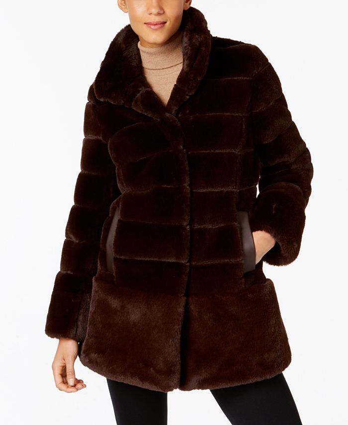 Jones New York Faux Fur Coat Reviews, Jones New York Petite Stand Collar Faux Fur Coats