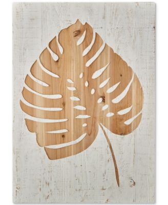 Graham & Brown - Tropical Leaf Wood Panel Wall Art