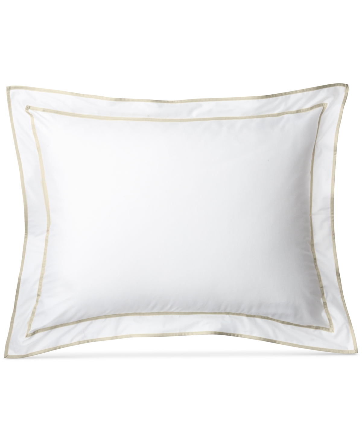 Ralph Lauren Spencer Sateen Border Sham, Standard In White  Flax