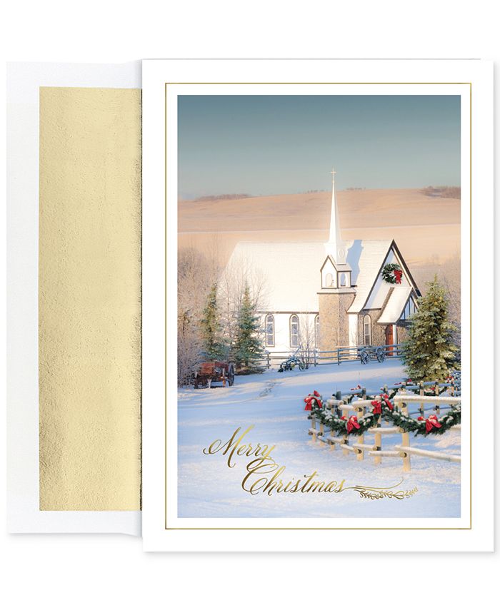 Masterpiece Studios Country Church Set Of 18 Boxed Holiday Greeting Cards With Envelopes Macy's