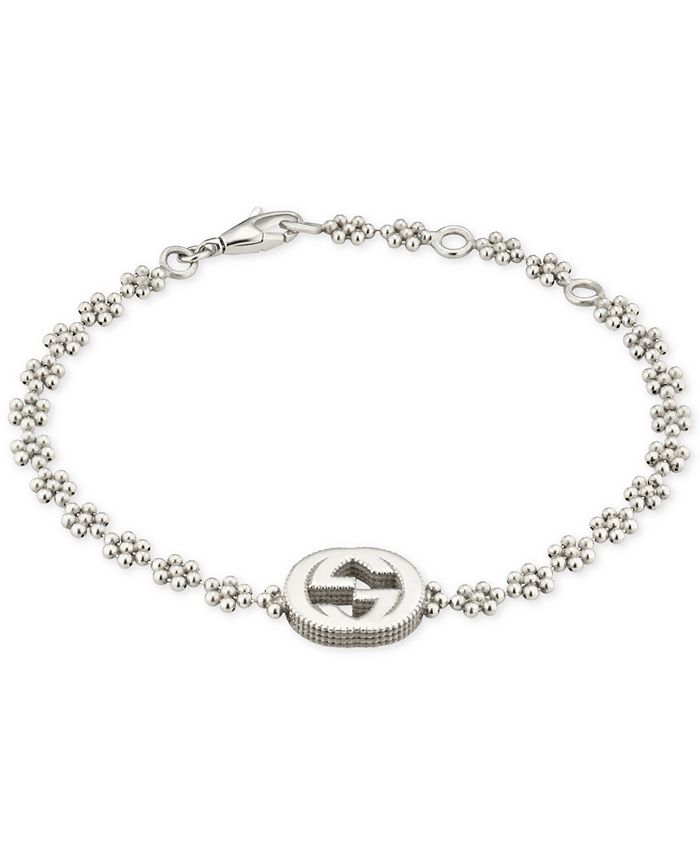 Gucci Interlocking Logo Beaded Link Bracelet in Sterling Silver ...